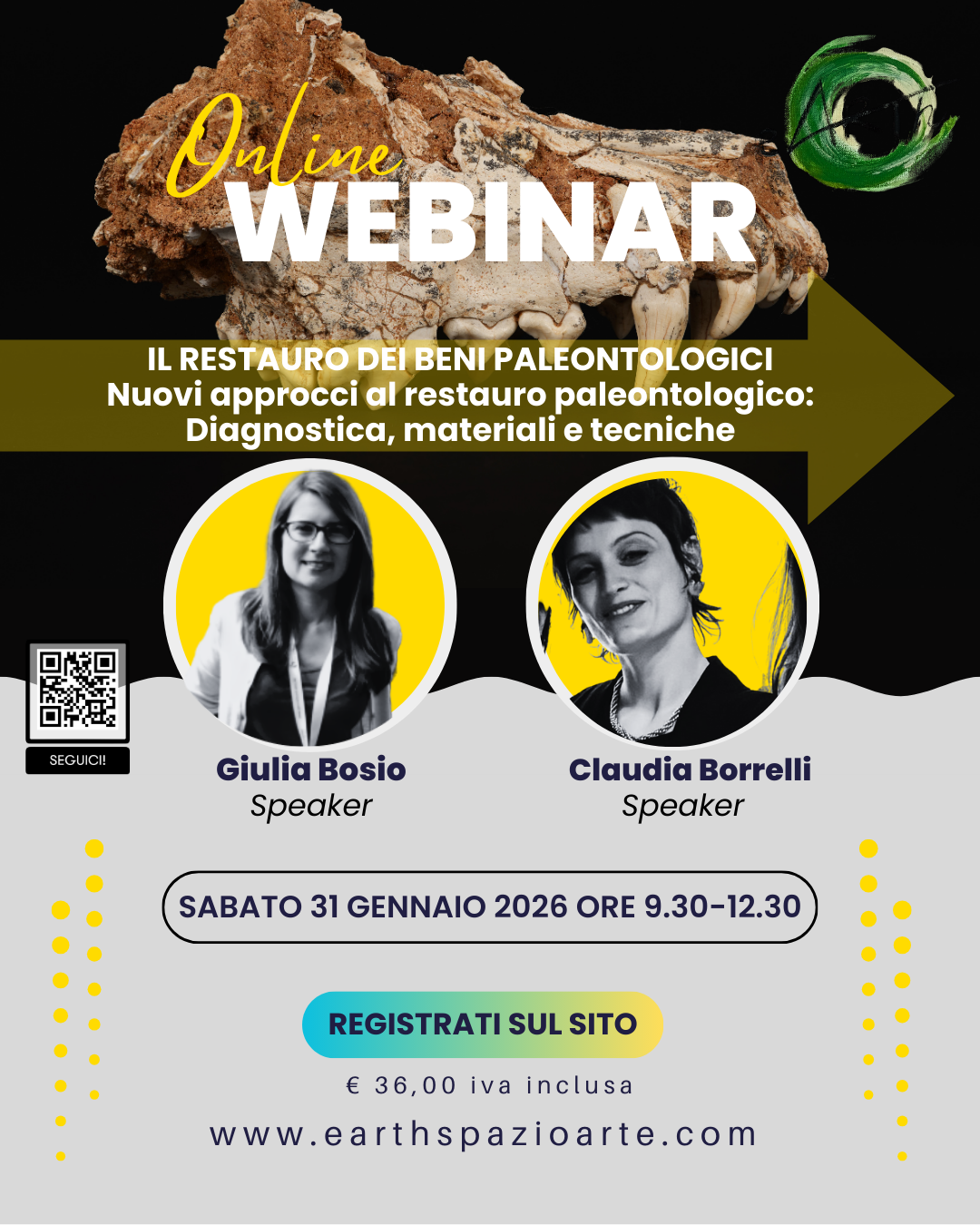 WEBINAR online - IL RESTAURO DEI BENI PALEONTOLOGICI